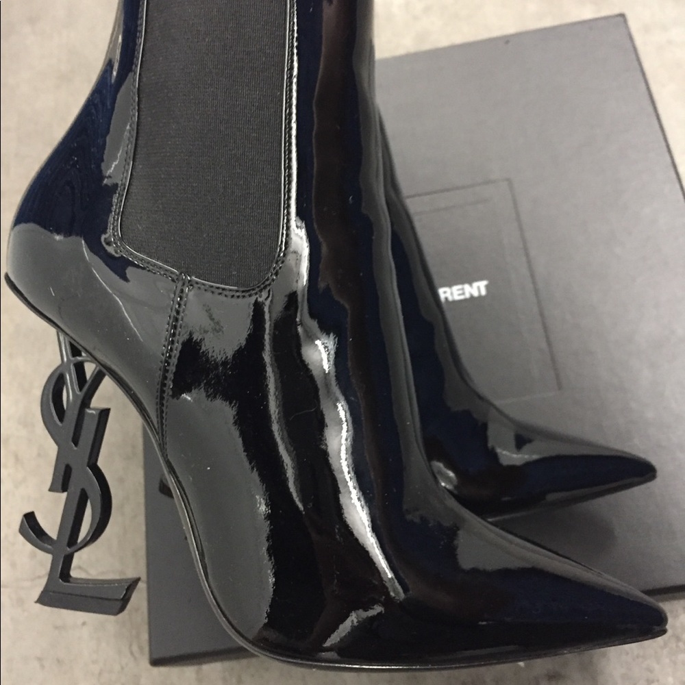YSL opyum booties black patent EU39